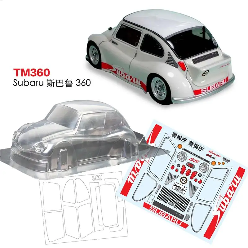 Весы 1/10 1/12 прозрачные Subaru 360 RC на дороге дрифт нитро плоский rc автомобильный