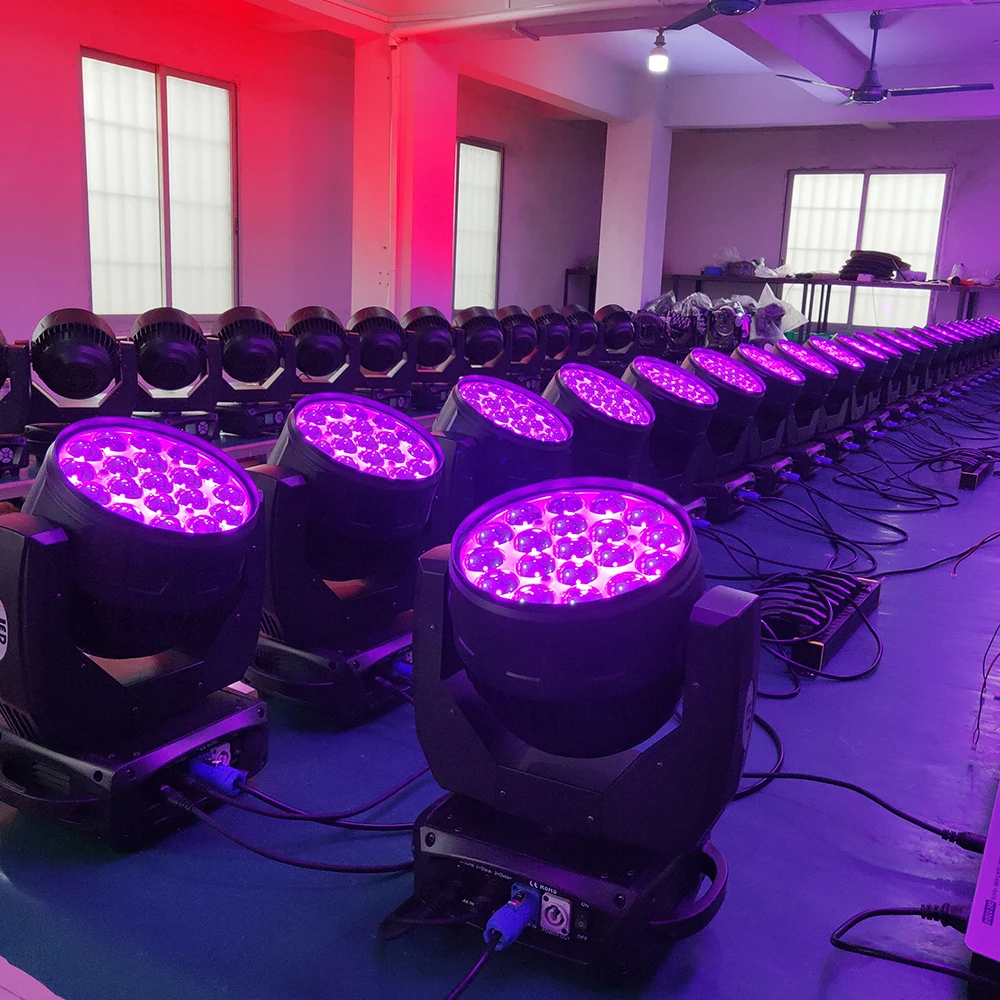 Caso do Vôo Movendo a Cabeça Olhos de Luz em Movimento 19x15 w Rgbw Zoom Lavagem Levou Leve 19 da Cabeça 16 Efeito de Iluminação de palco