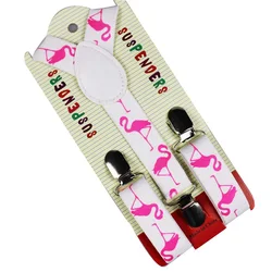 High Quality Flamingo Print Kids Clip-on Suspenders Elastic Y-Shape Adjustable Braces For Children High Quality Flamingo Print Kids Clip-on Suspenders Elastic Y-Shape Adjustable Braces For Children