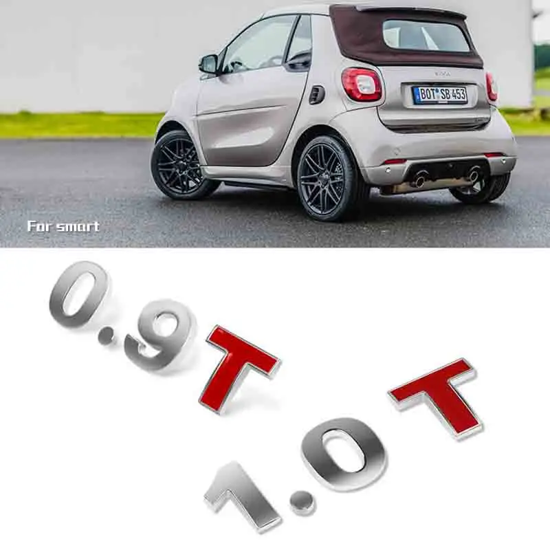 3D металлическая хромированная Автомобильная наклейка 0 9 т 1 л для Mercedes Smart Fortwo Forfour