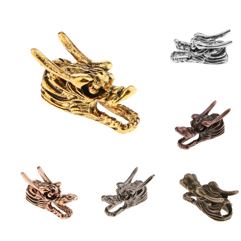 10 Pieces DIY Antique Dragon Head Beads Wholesale 22x 9 mm Beads Supplies Big Hole Dragon Charm Metal Beads Accessories