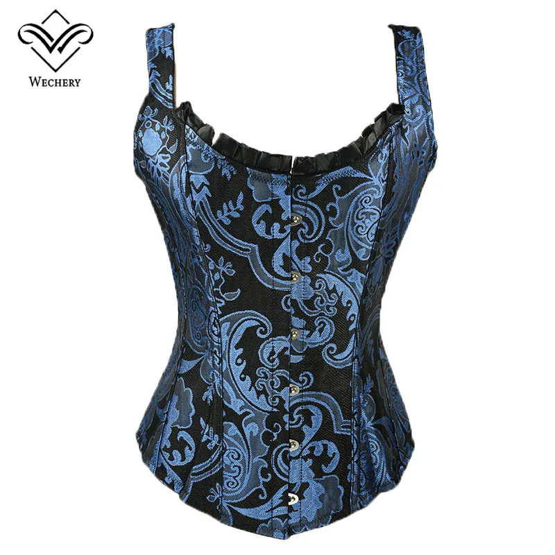 Ceny Wechery stanik Steampunk gorset seksowny gorset waist trainer i gorsety Slim Gothic kobiety gorset gorset z 11 stalowymi Busiter kości