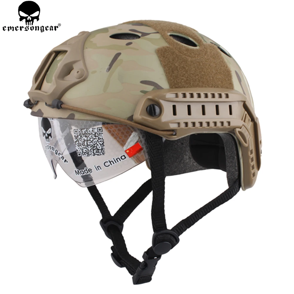 Шлем EMERSONGEAR с защитными очками тактический шлем PJ типа для страйкбола пейнтбола