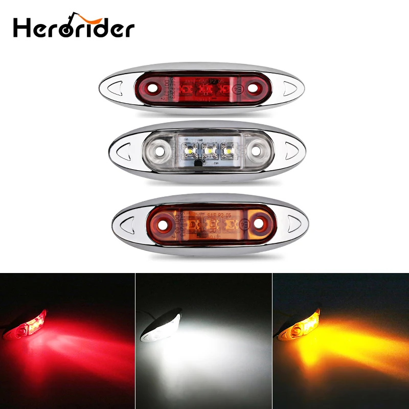 

12v 24v white LED Side Marker Light Clearance Lamp 9-30V Car Truck lightsTrailer lamp Tractor Rear lights external Lights