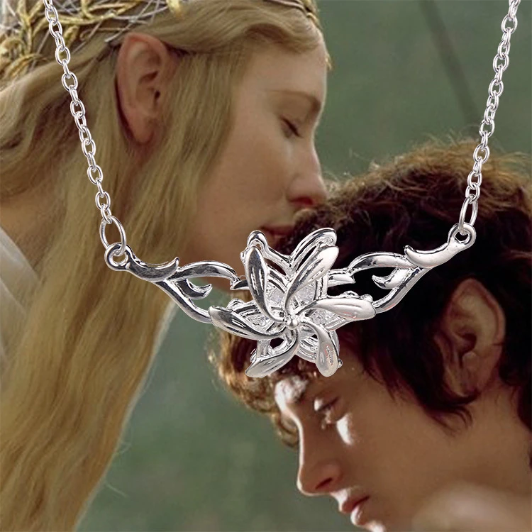 Elfen Konigin Galadriel Nenya Blume Halskette Silber Herr Der Ringe Hobbit Charme Lord Of Rings Necklace Necklace Ringsilver Necklace Ring Aliexpress
