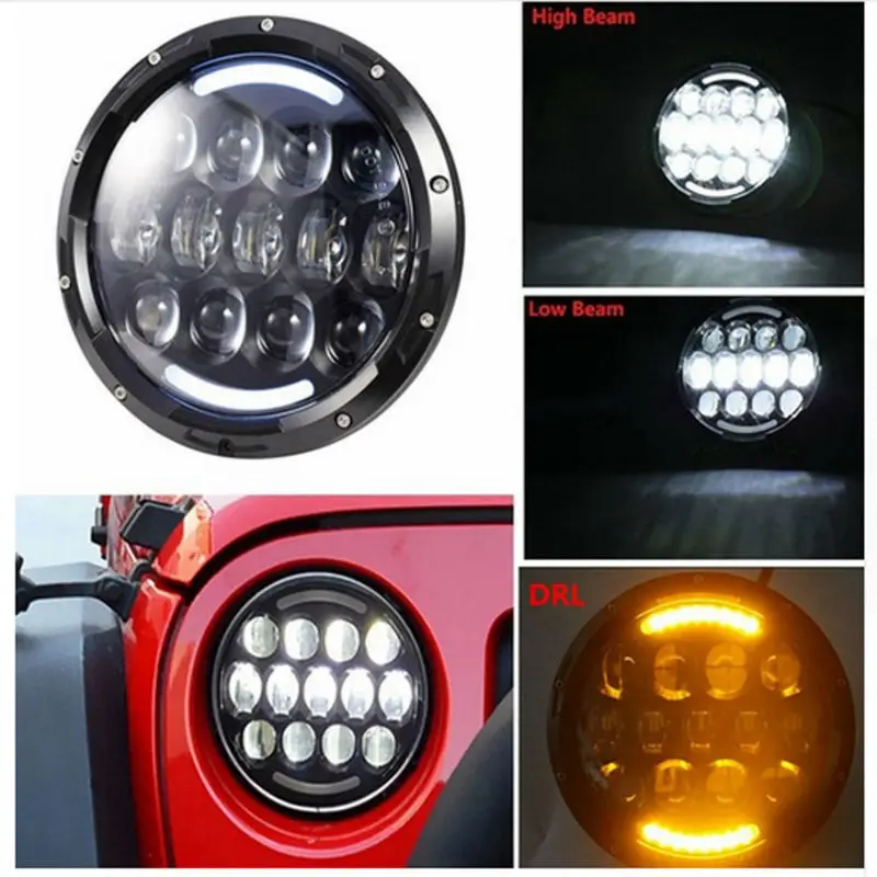 2 шт. 7 &quot105 Вт DRL Янтарный поворотный свет светодиодная фара ближнего/дальнего