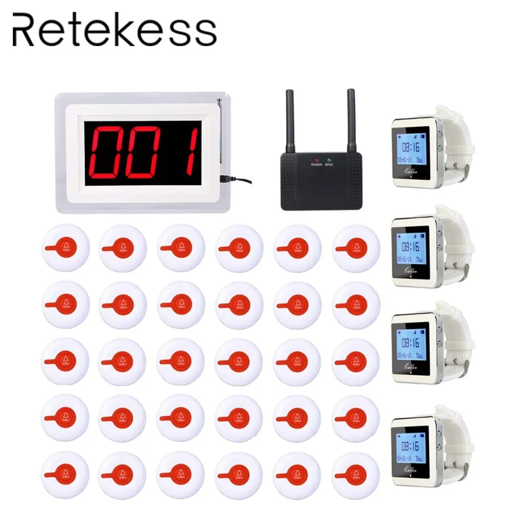 

Hospital Nurse Calling System Wireless Pagers 1 Receiver Host + 4 Watch Receiver +1 Signal Repeater+ 30 Call Button F3288B