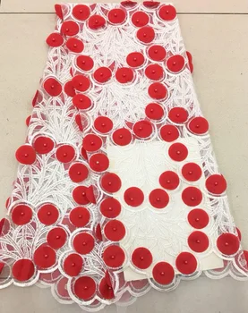 

African Tulle Lace Fabric 2018 African French Lace Fabric High Quality White Nigerian Embroidery Tulle French Laces party ZD009
