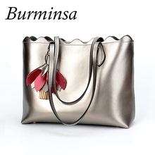 Burminsa цветок бахрома женские сумки из натуральной кожи большие сумки Сумки для шоппинга женские сумки на плечо женские сумки-мессенджеры