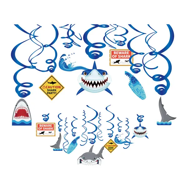 Голубая акула тематическая вечеринка на день рождения сувениры для детской вечеринки мультяшная Акула спиральный подвесной вихревое украшение для детского душа вечерние принадлежности XL078 - Цвет: XL078
