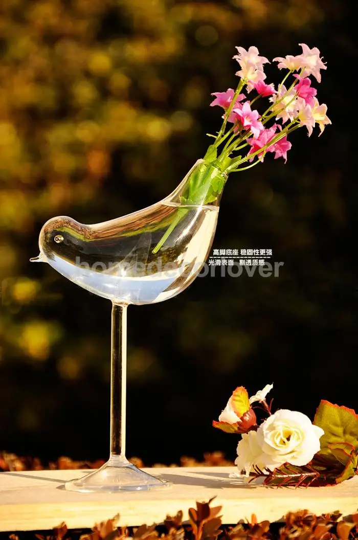 

Glass Flower Hydroponic Vase Bottle Terrarium Container Home Decor Bird