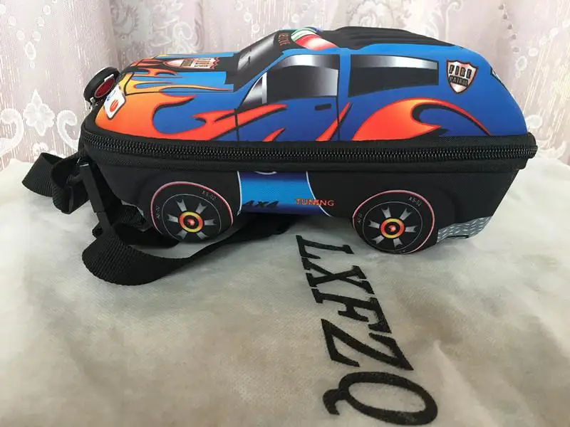 LXFZQ, детские школьные ранцы для мальчиков, mochila escolar menino, 3D автомобиль, милые детские рюкзаки для малышей, детский рюкзак - Цвет: lan se