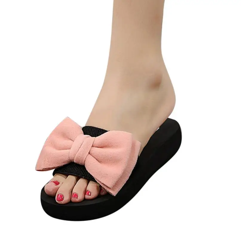 

2018 Bow Slippers Satin Fashion Slides Women Summer Sandals Chinelo Lovely Beach Shoes Rihanna Casual Flip Flops Trendy Hot 3.29