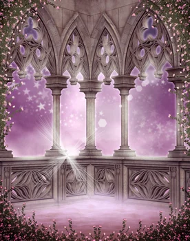 

Life Magic Box Purple Castle Background Wonderland Birthday Party Decoration Wedding Photography Backdrops