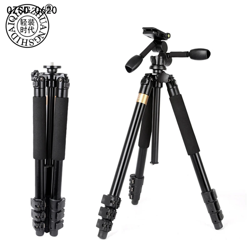 

QZSD Q620 Q999S Q999 Professional DSLR Video Camera Tripod Panoramic Head Stable Stand for Telephoto Lens Recorder Camcorder
