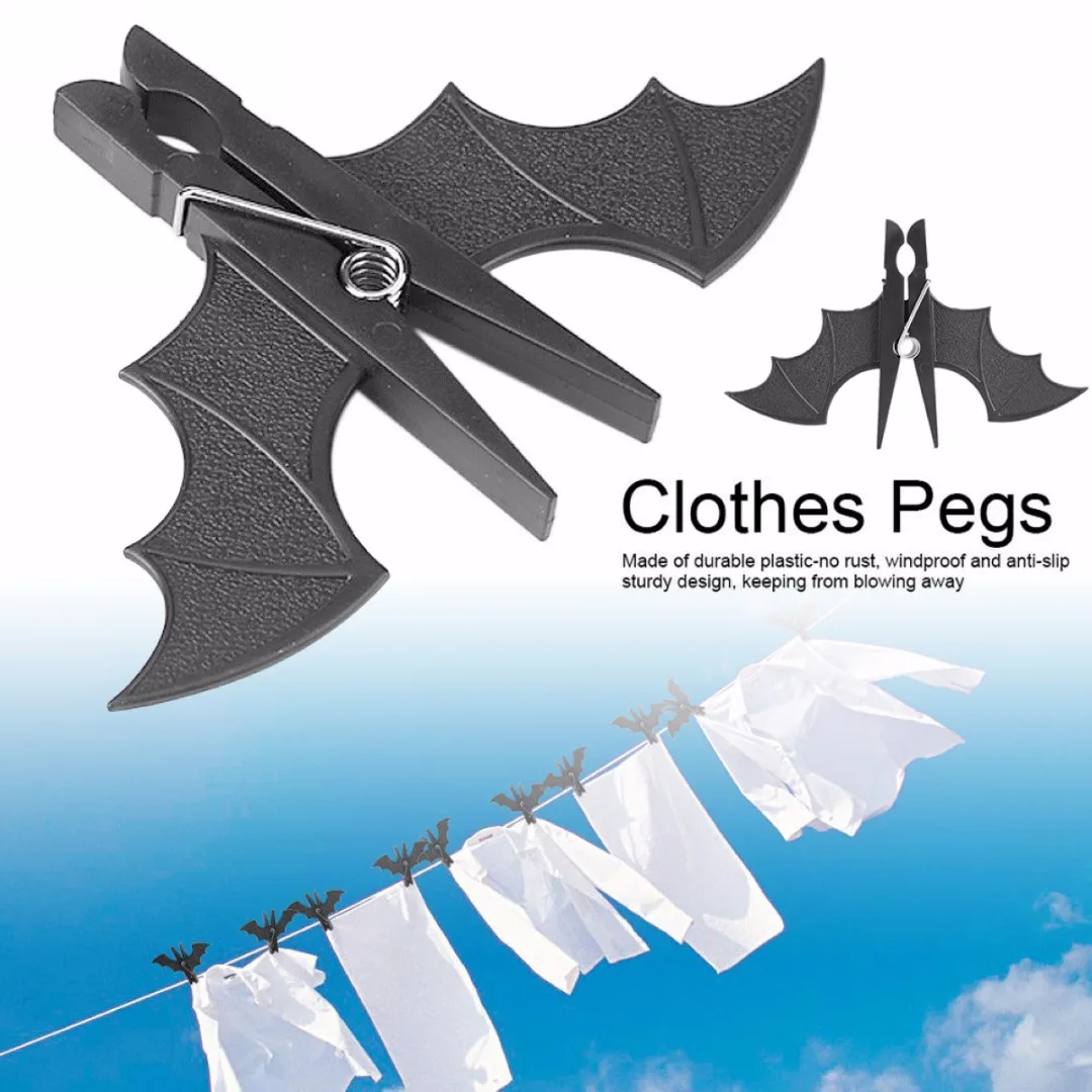 2pcs/pack Plastic Bat Clothes Pegs Clothespin Laundry Hangers Photo Paper Memo Note Clip Clamp for Home Decor