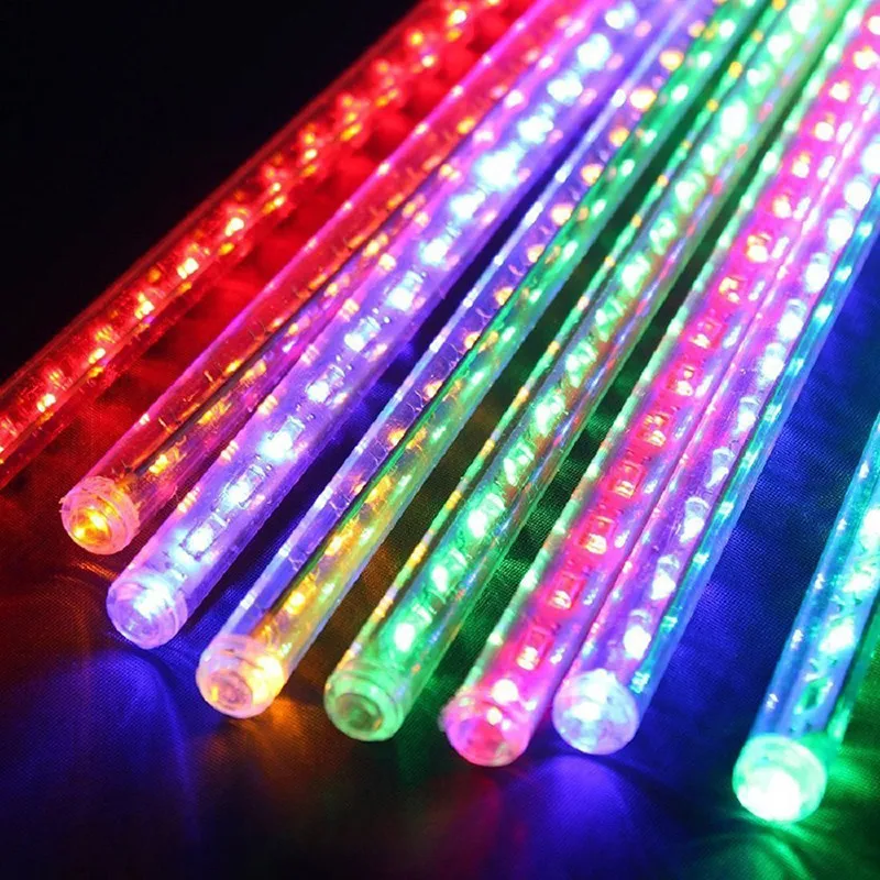 High-Quality-50CM-8-Tube-LED-Romantic-Meteor-Snowfall-Tube-Shower-Rain-LED-Light-holiday-Party (1)