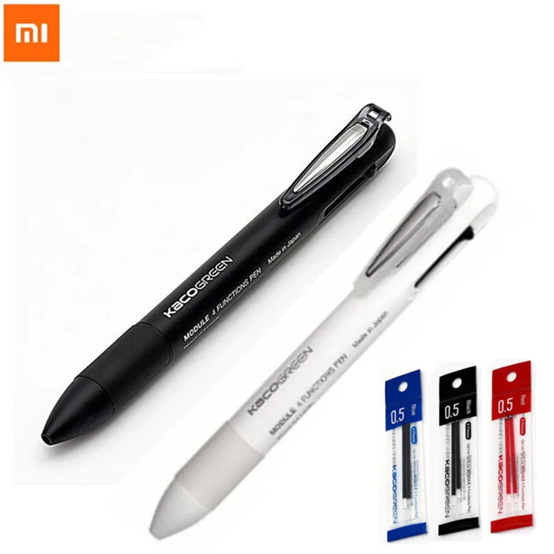 Новый Xiaomi KACO 4 в 1 многофункциональные ручки 0 5 мм черный синий красный стержень