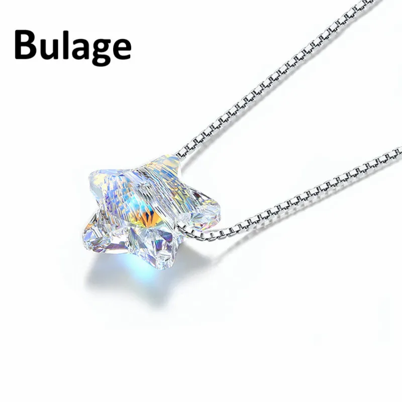

Bulage Cute Star Bead Necklace Pendants Crystals From Swarovski 925 Sterling Silver Chain Necklaces For Women Girls Jewelry