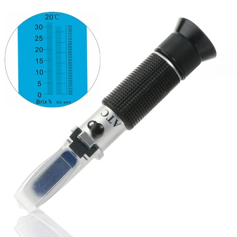 preço Cerveja Refractometer 0 32% Brix Wort SG Gravidade Específica 1.000 1.120 ATC Cerveja Vinho Refratômetros Wort Brewing Com caixa