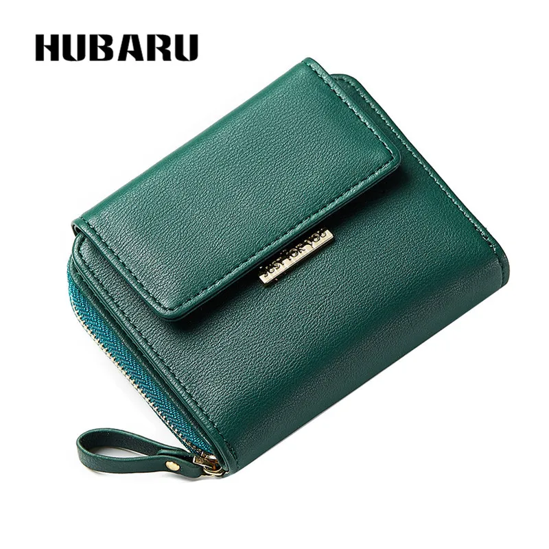 HUBARU New Fashion Women Short Wallets Closure PU Zipper Wallet