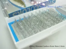 Extensions de cils à paillettes argentées, courbure C, 0.15mm, 12 bandes individuelles, à la mode