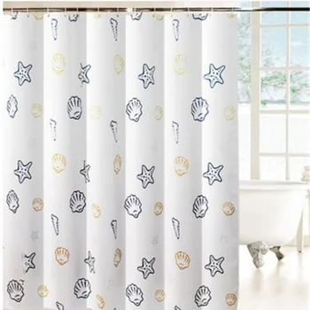 

180*180cm 2018 New Shower Curtain Sea World Printed Waterproof Polyester Fabric Bathroom Curtains