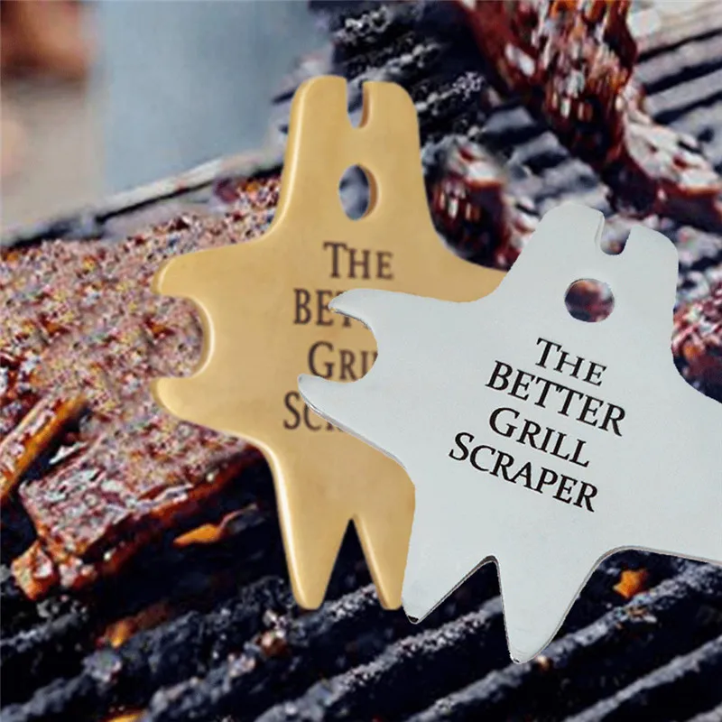 

Stainless Steel BBQ Grill Cleaning Scraper Barbecue Cleaner Scraper Tool Household Decoration Scrapper High Quality