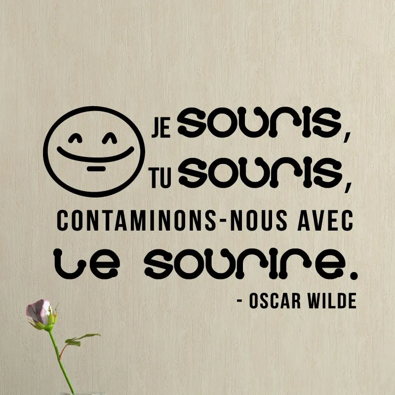 Removable French Vinyl Wall Sticker Quote Je souris Tu souris wall art ...