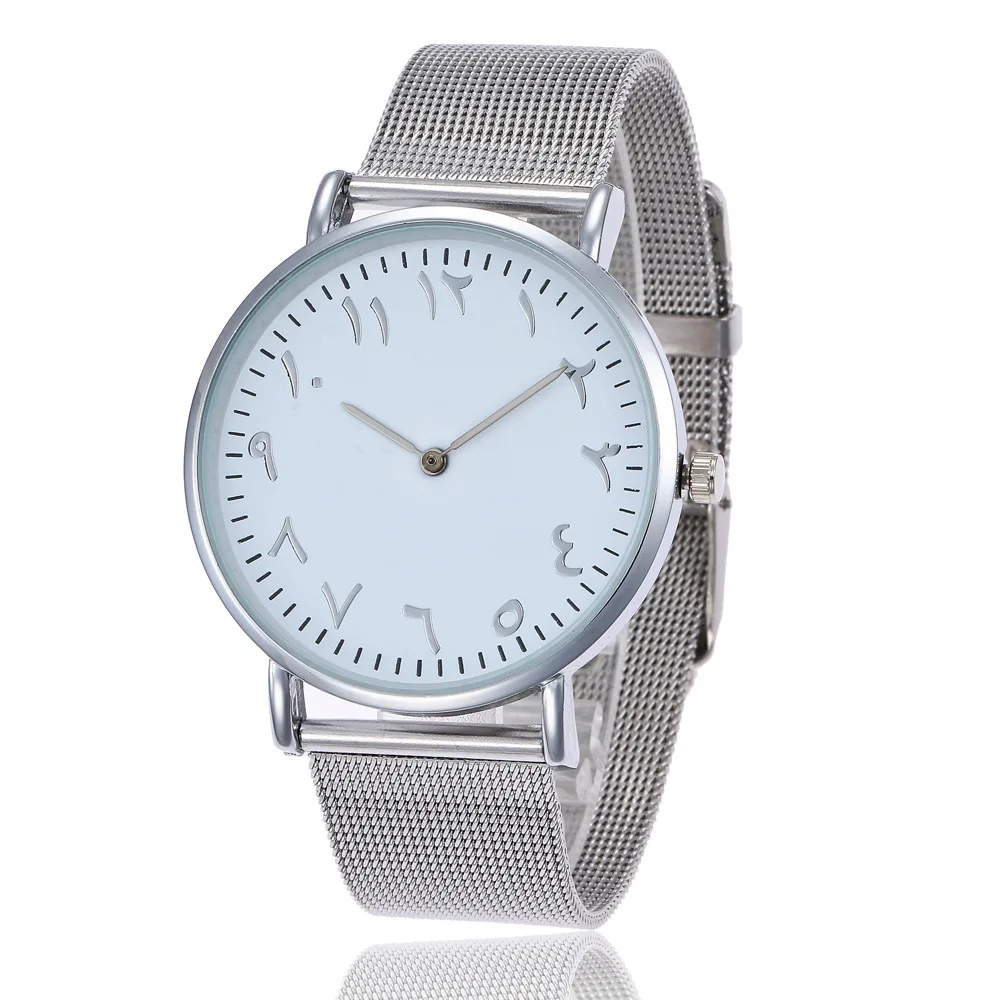 

Women Men Unisex Watch 2019 New Stylish Silver Rose Gold Arabic Number Quartz Clock Hot Relogio bayan kol saati