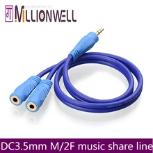 3.5mm M/2F 3.5mm AV cable music share cable Audio cable,3.5mm Male TO 2 3.5 Female 3 poles stereo cable