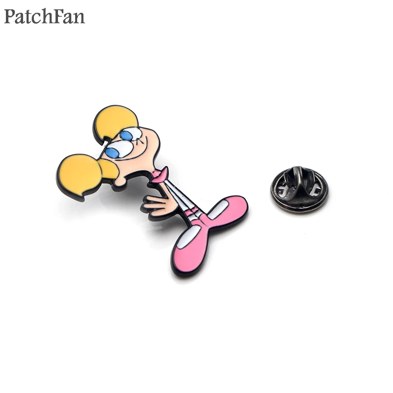 Patchfan Dexter's Lab Dee цинковый галстук мультфильм булавки броши для рюкзака, одежды для мужчин и женщин шляпа Декоративные значки медали A1521