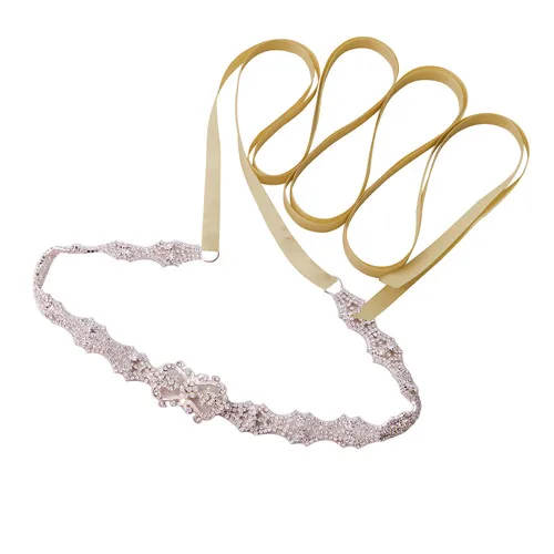 TOPQUEEN S306 стразы, свадебный пояс, пояс с серебряными бриллиантами и кристаллами для свадебного платья, свадебное украшение для невесты - Цвет: champange