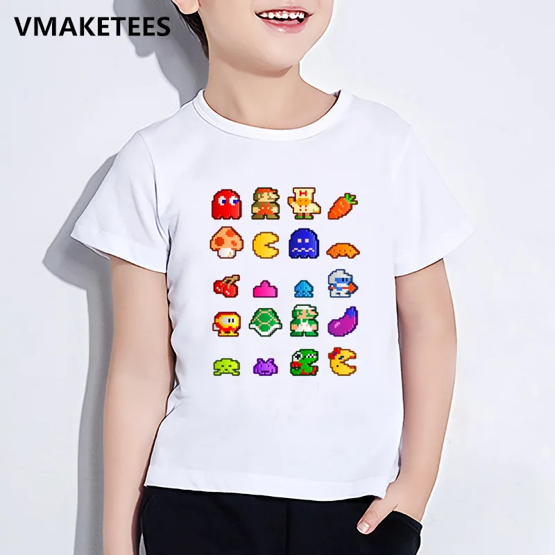 Детская летняя футболка для мальчиков и девочек детская футболка с принтом «человек-Пак», «Eat Ghost» Забавная детская одежда «Pacman» ooo5223 - Цвет: ooo5223E