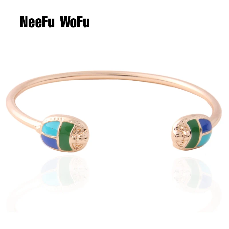 NeeFu WoFu Beetle Браслеты ручной браслет для женщин насекомое Открытый браслет бижутерия амулет бренд Коллекция Полный pave
