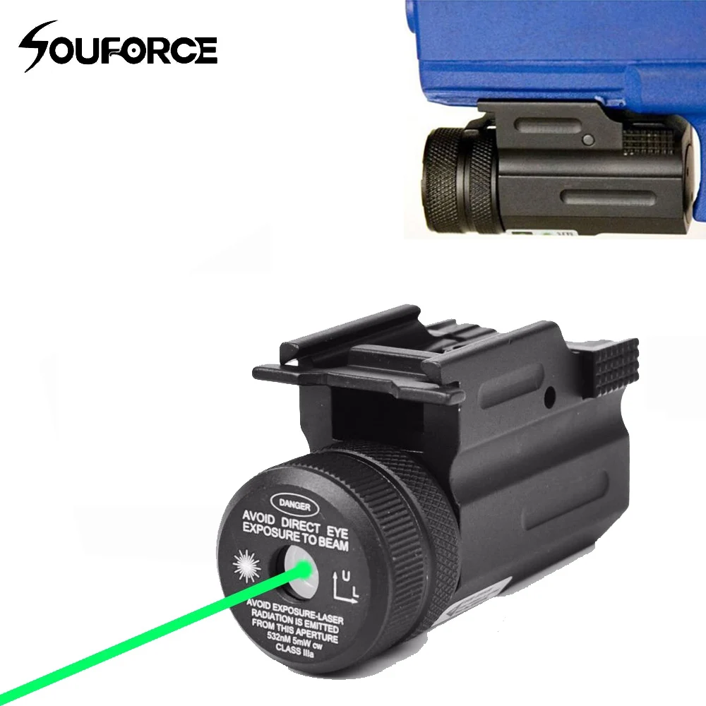 Montagem em Trilho para Pistola e Airsoft Nova Potência Verde Laser Sight Colimador qd 20mm Rifle Glock 17 19 22 Dot