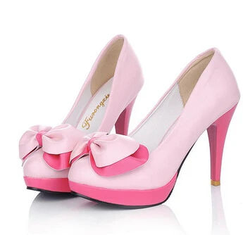 

2016 Summer spell color bow high with custom code size round sweet lady fashion shoes Korean version