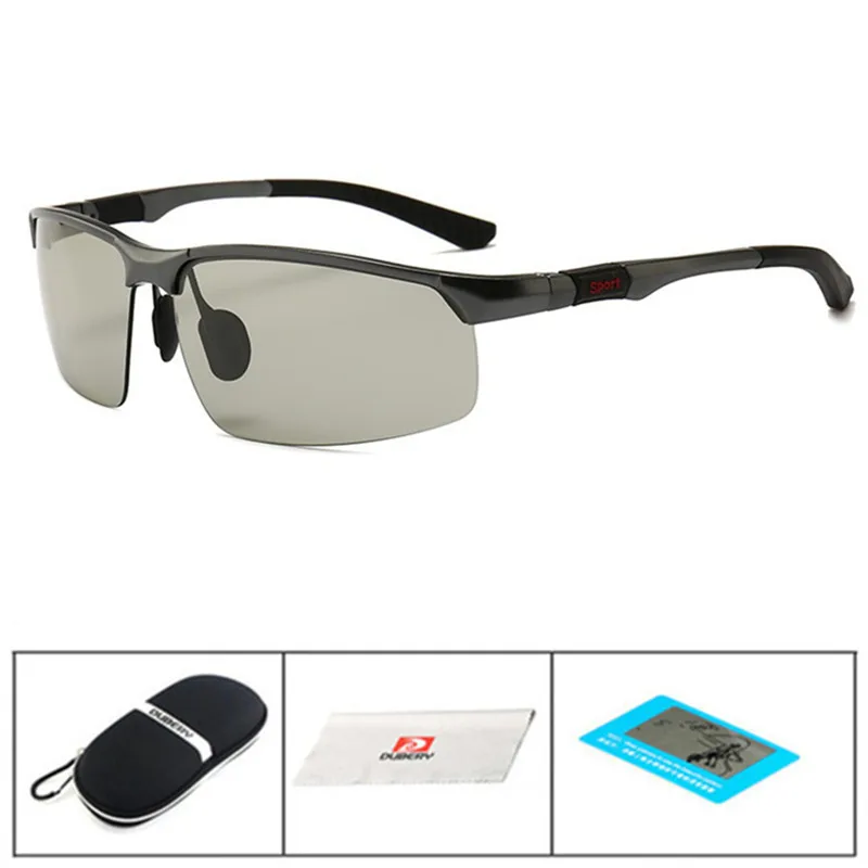 Фотохромные Солнцезащитные очки Мужские обесцвечивающиеся поляризованные солнцезащитные очки винтажные уличные спортивные очки для вождения Okulary lunette soleil - Цвет линз: Gary