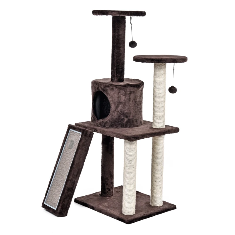 Free Shipping Pet Furniture Four Floors Dark Mocha Multi functions Cat
