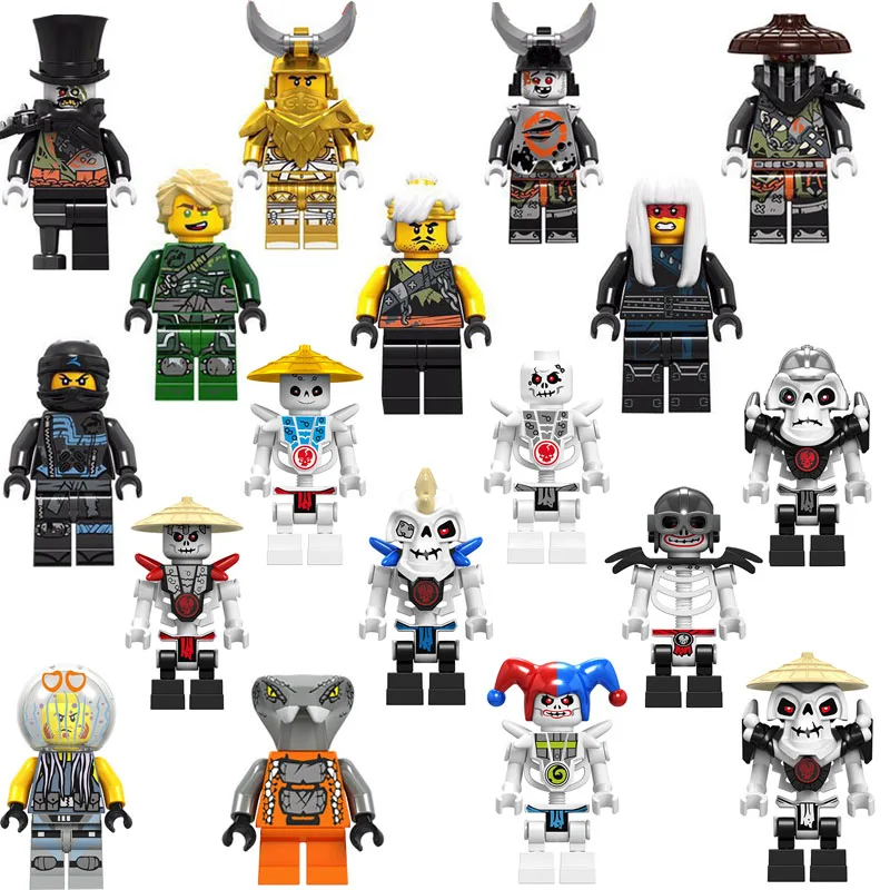 

2019 New NinjagoINGlys Building Blocks Bone Soldier Nuckal Master Wu Nya Muzzle Golden Dragon Figures Educational Brick Kids Toy