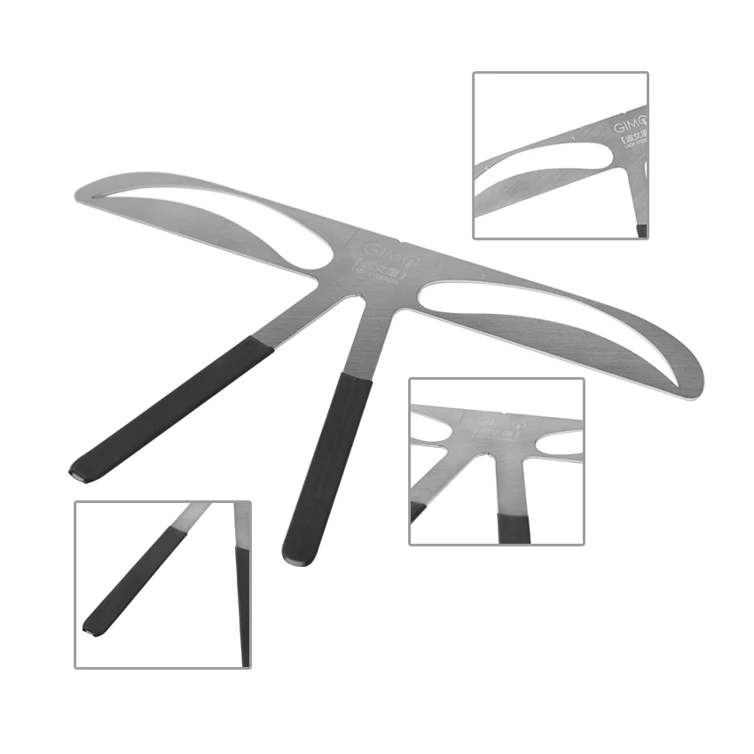 Makeup Tools Eyebrow Stencil Tool Eye Makeup Tools Makeup Eyebrow Stencil Ruler Eyebrow Metal Permanent Makeup Tattoo Position Shape Ruler for Beauty Cosmetic DIY Template Tools