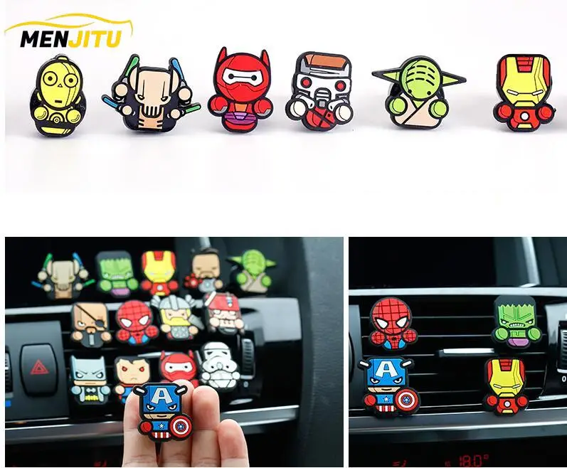 

Cartoon Air Freshener with Clip Car Styling Perfume For Air Condition Vent Outlet The Avengers Marvel Superman Batman Fans