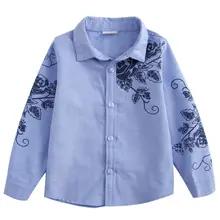 Рубашки для мальчиков-подростков, школьная рубашка для мальчиков-подростков с цветочным принтом, серый, синий, белый цвета, одежда для детей-подростков 4, 5, 7, 9, 11, 13 лет