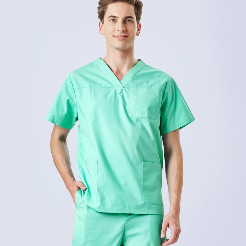 

14 Colors Men's Scrubs Nursing Uniform Medical Workwear Classic Stylish Premium Fabric Dentist Work Clothing Top and Pant Suit