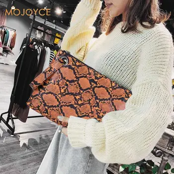 

Snake Print Wristlet Clutch Women Daily Makeup Bags Women Purse PU Leather Money Phone Pouch Wallet Purse Lady Evening Bag