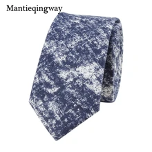 Mantieqingway 6 см хлопок+ льняной галстук для мужчин черный и белый полосатый бизнес-стиль, галстуки повседневные Corbatas тонкий Vestidos