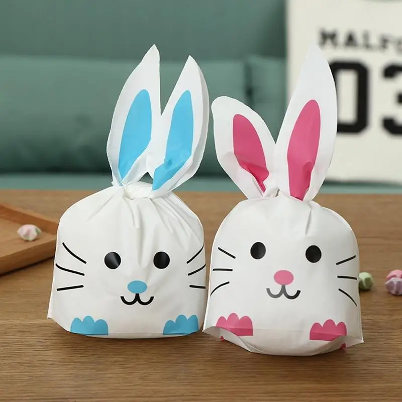 

Adeeing 50pcs Bunny Shape Party Gift Bags for Wrapping Dessert, Sandwich, Snack, Candy, Biscuits, Cookies, Cakes, Fruits