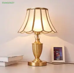 Европейский стиль настольная лампа медная спальня прикроватная лампа гостиная настольная лампа простой европейский Светодиодная лампа с