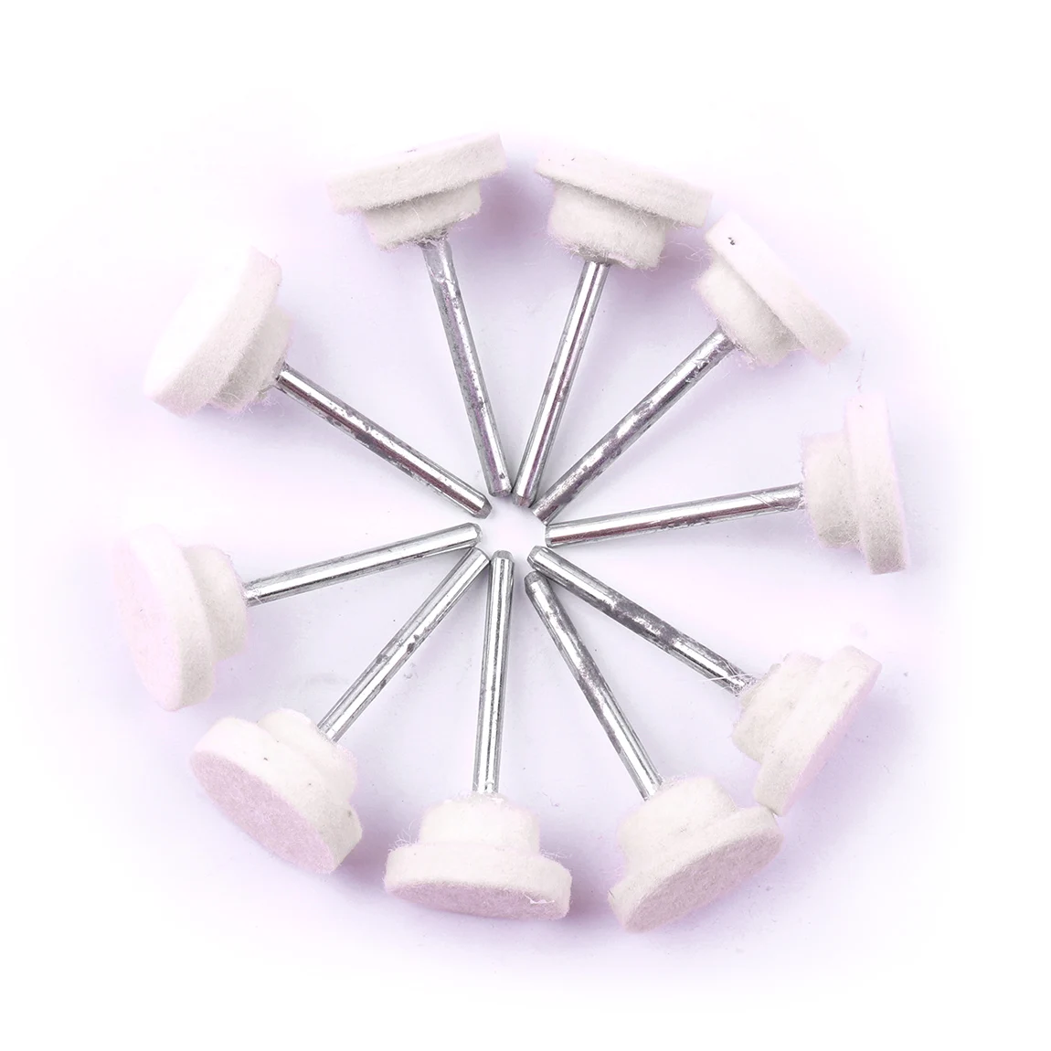 10 pcs Wool Grinding Set Polishing Drill Bits Head Buffing Pad Shank