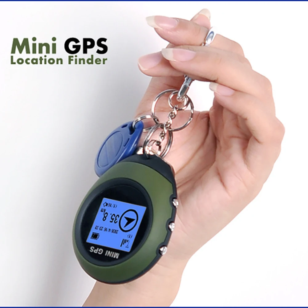 

Mini GPS Receiver Navigation Handheld Locator Finder USB Rechargeable with Compass For Outdoor Sport Travel Handheld Keychain